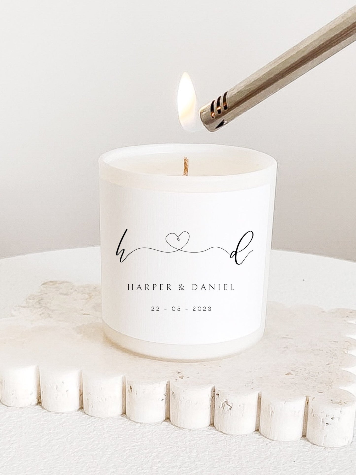 Couples Initials Candle