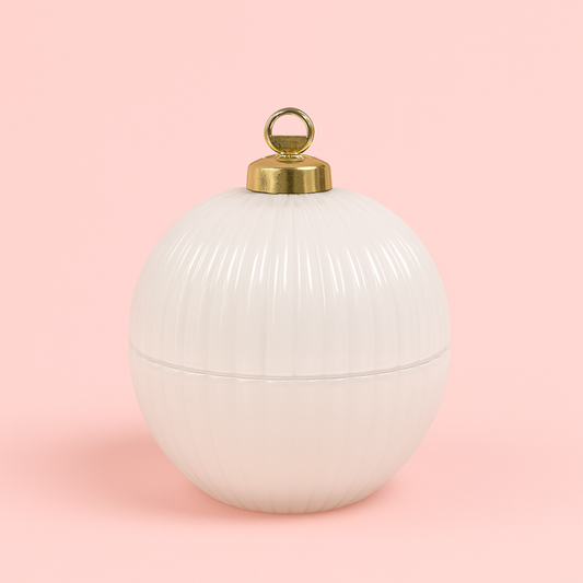 Christmas Bauble Candle – White Ornament Decor